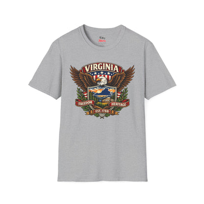 Virginia Americana Eagle Unisex Softstyle T Shirt State Pride Graphic Tee Collections FS03