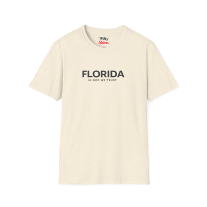Florida All State In God We Trust Front Design Unisex Everyday Tee