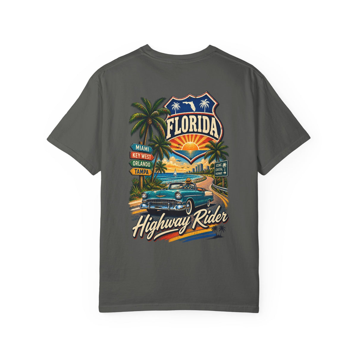 Florida Highway Rider  Unisex Comfort Color 1717 Streetwear Graphic Tee