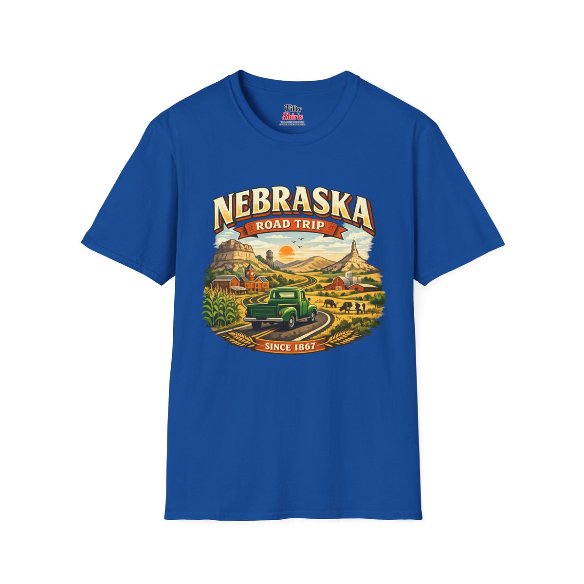 Nebraska Road Trip Unisex Softstyle T Shirt State Pride Graphic Tee Collections FS03