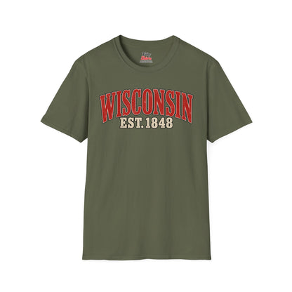 Wisconsin Est 1848 Unisex Softstyle T Shirt State Name Graphic Tee