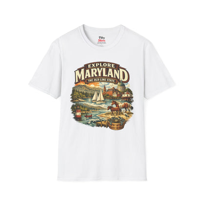 Explore Maryland Unisex Softstyle T Shirt State Pride Graphic Tee Collections FS03