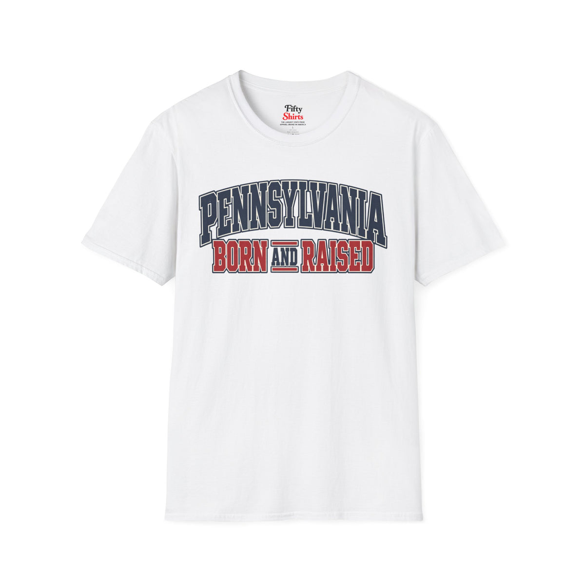 Pennsylvania Born and Raised Unisex Softstyle T Shirt State Name Graphic Tee