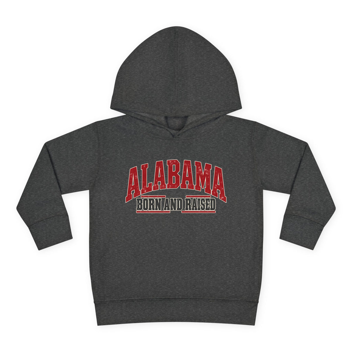 Alabama Born and Raised Bold Southern Americana Unisex Toddler Pullover Fleece Hoodie