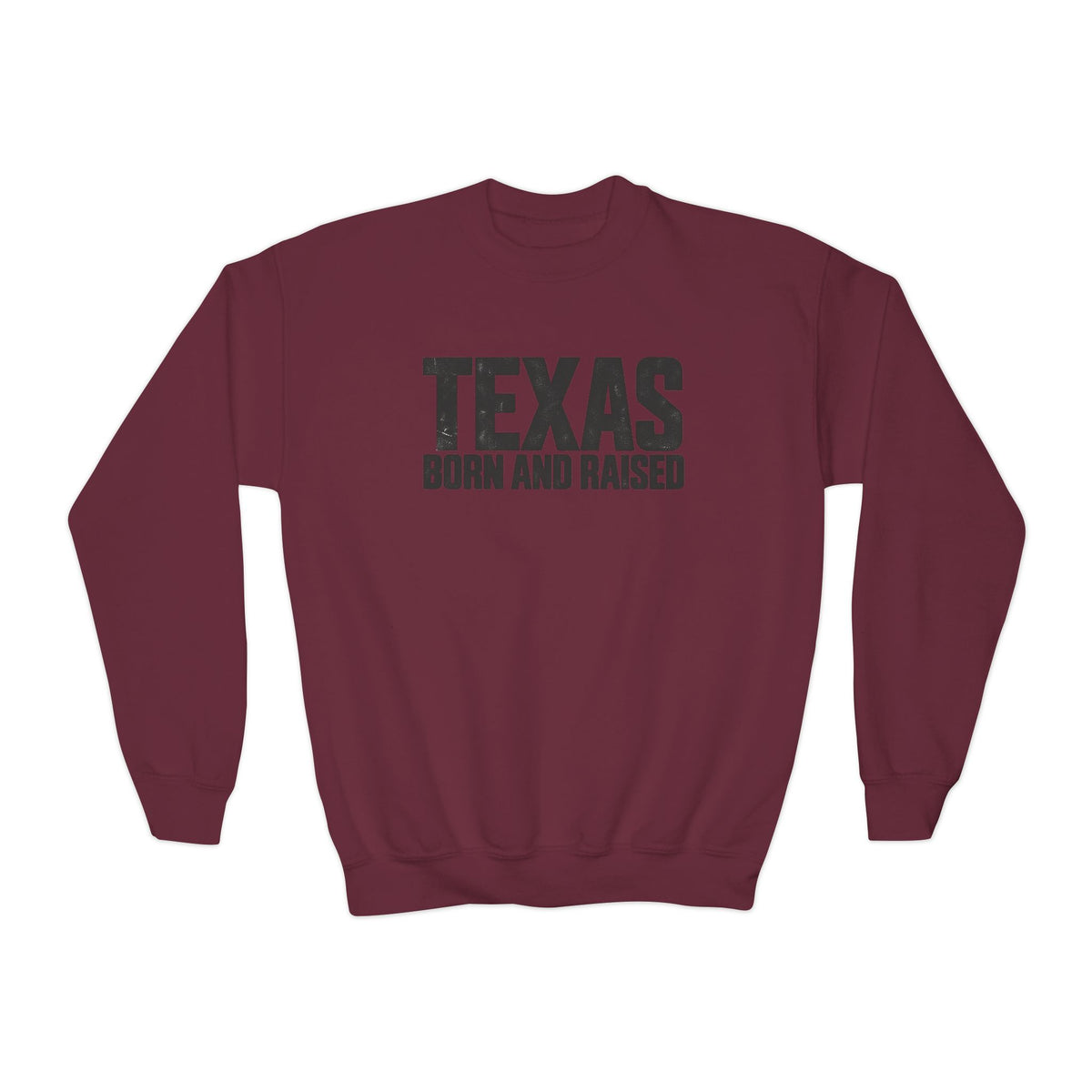 Texas Modern Minimal Unisex Youth Crewneck Sweatshirt Graphic