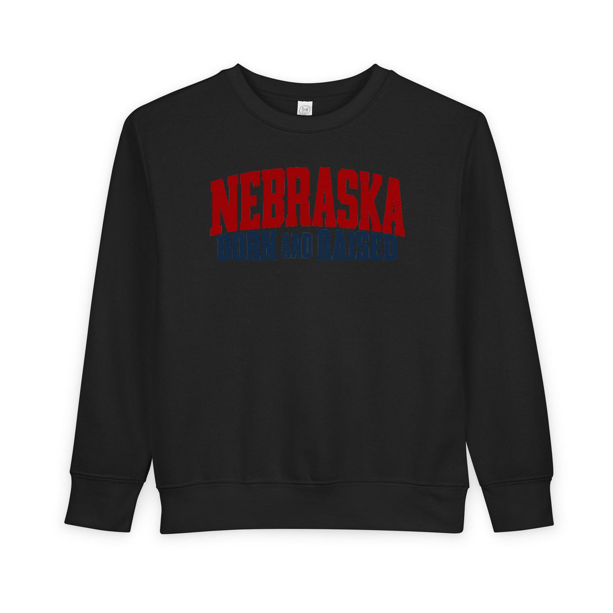 Nebraska Born and Raised Modern Midwestern Unisex Toddler Sweatshirt Graphic