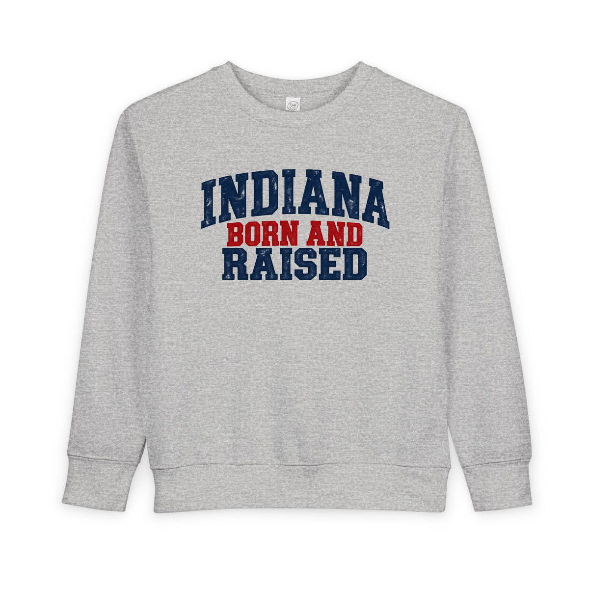 Indiana Born and Raised Classic Heritage Unisex Toddler Sweatshirt