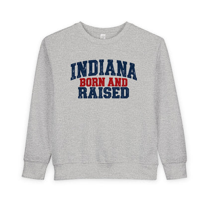 Indiana Born and Raised Classic Heritage Unisex Toddler Sweatshirt