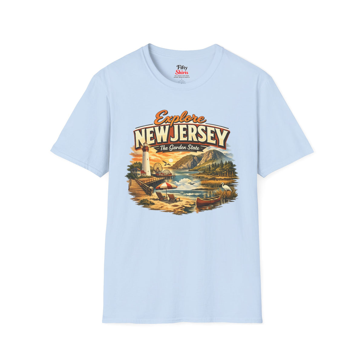 Explore New Jersey Unisex Softstyle T Shirt State Pride Graphic Tee Collections FS03