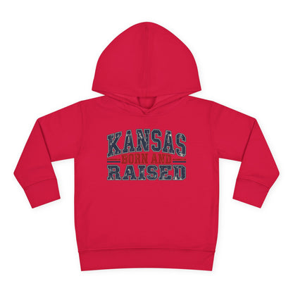 Kansas Born and Raised Vintage Americana Unisex Toddler Pullover Fleece Hoodie