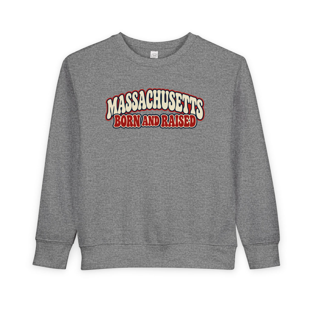 Massachusetts Born and Raised Retro 1970s Unisex Toddler Sweatshirt