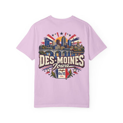 Des Moines Iowa Unisex Comfort Color 1717 Streetwear Graphic Tee