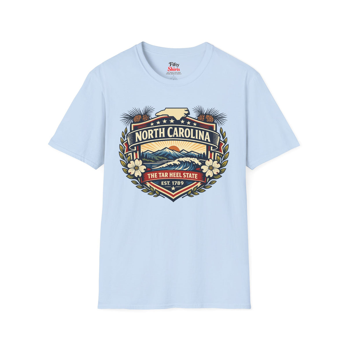 North Carolina Heritage Badge Unisex Softstyle T Shirt State Pride Graphic Tee Collections FS03