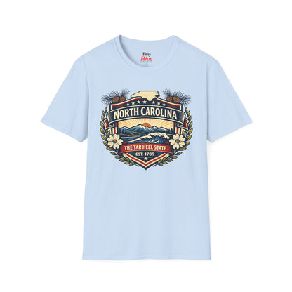 North Carolina Heritage Badge Unisex Softstyle T Shirt State Pride Graphic Tee Collections FS03
