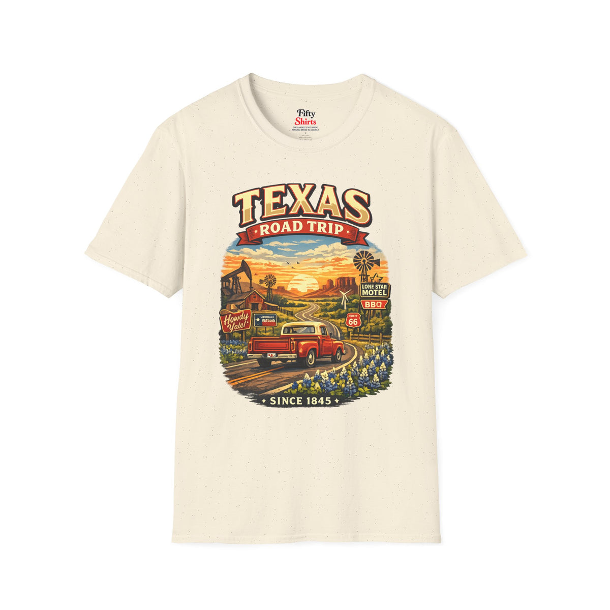 Texas Roadtrip Unisex Softstyle T Shirt State Pride Graphic Tee Collections FS03