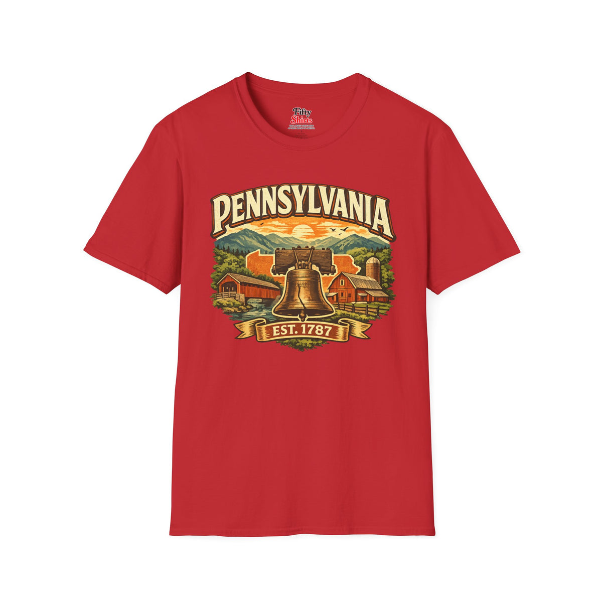 Vintage Pennsylvania Heritage Unisex Softstyle T Shirt State Pride Graphic Tee Collections FS03