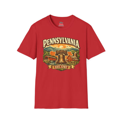 Vintage Pennsylvania Heritage Unisex Softstyle T Shirt State Pride Graphic Tee Collections FS03