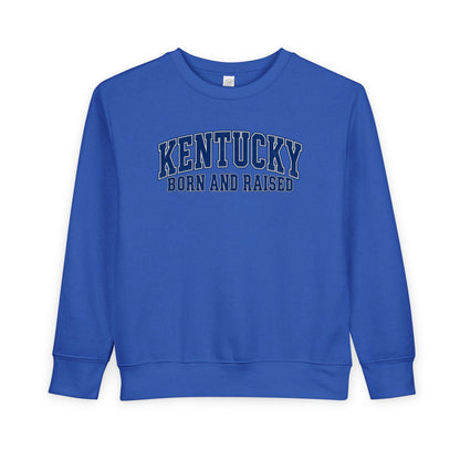 Kentucky Born and Raised Classic Collegiate Unisex Toddler Sweatshirt