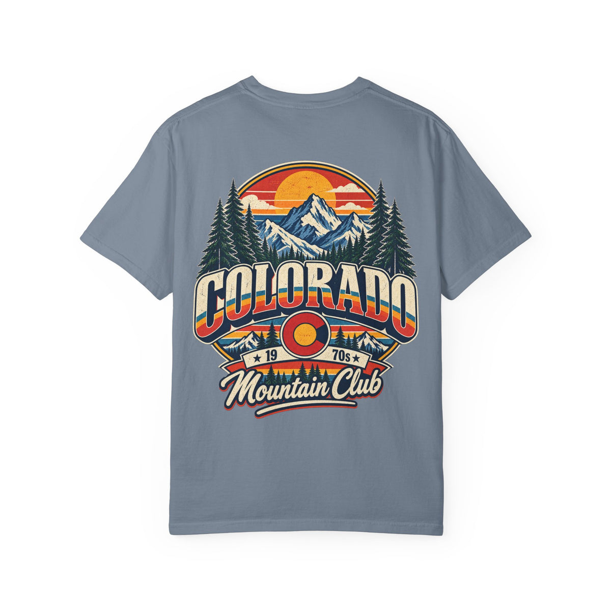 Colorado 1970s Mountain Club  Unisex Comfort Color 1717 Streetwear Graphic Tee