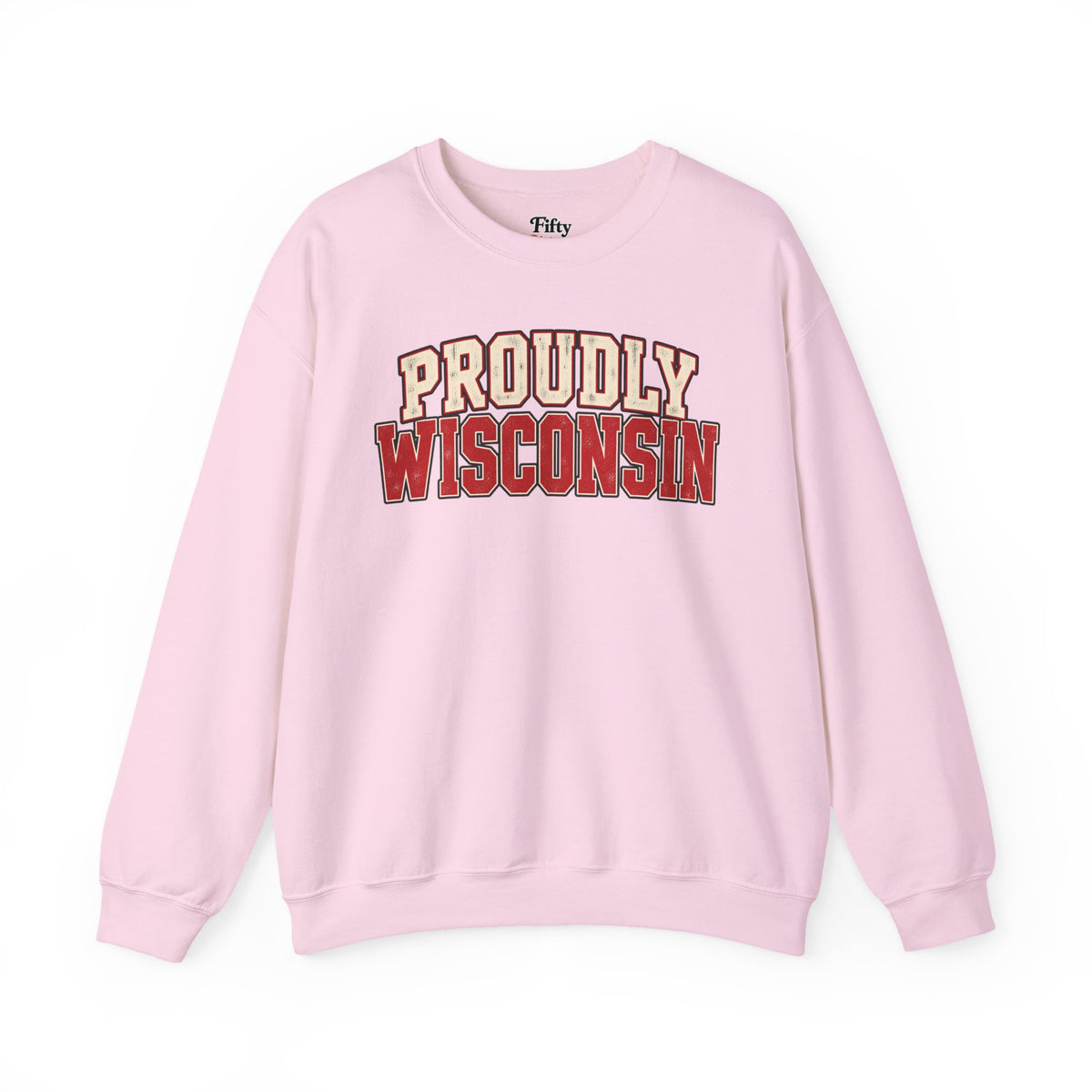 Proudly Wisconsin Unisex Crewneck Sweatshirt State Name Graphic
