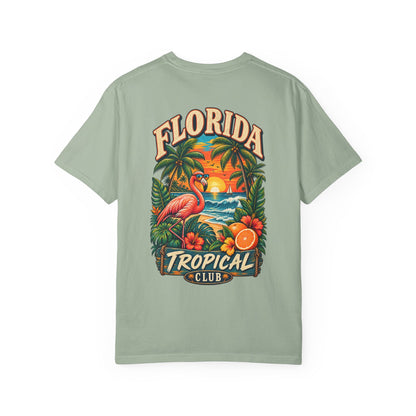 Florida Tropical Club  Unisex Comfort Color 1717 Streetwear Graphic Tee