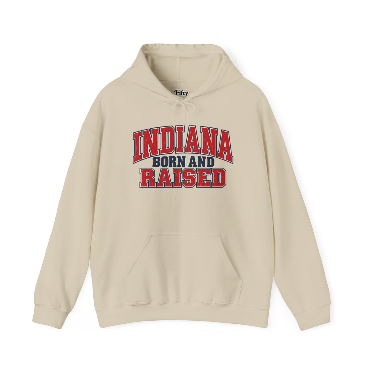 Indiana Born and Raised Vintage Collegiate Unisex Hoodie Graphic
