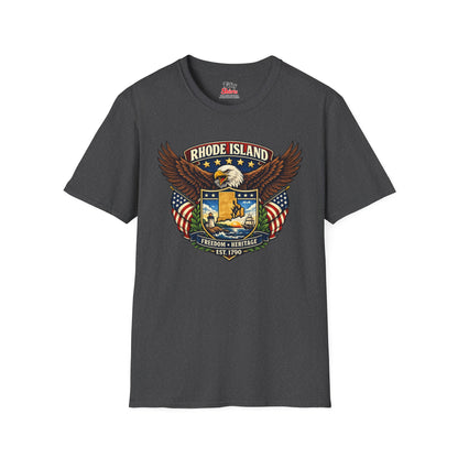 Rhode Island Americana Eagle Unisex Softstyle T Shirt State Pride Graphic Tee Collections FS03
