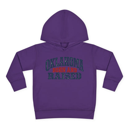 Oklahoma Born and Raised Rustic Americana Unisex Toddler Pullover Fleece Hoodie