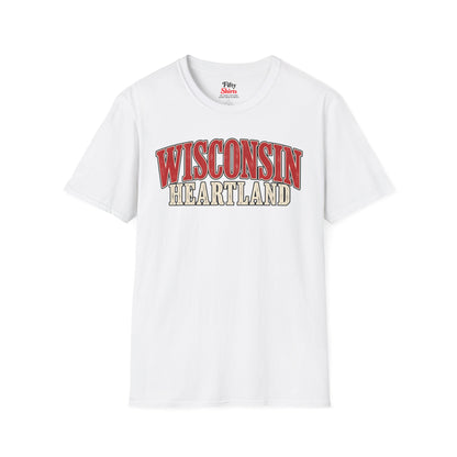 Wisconsin Heartland Unisex Softstyle T Shirt State Name Graphic Tee