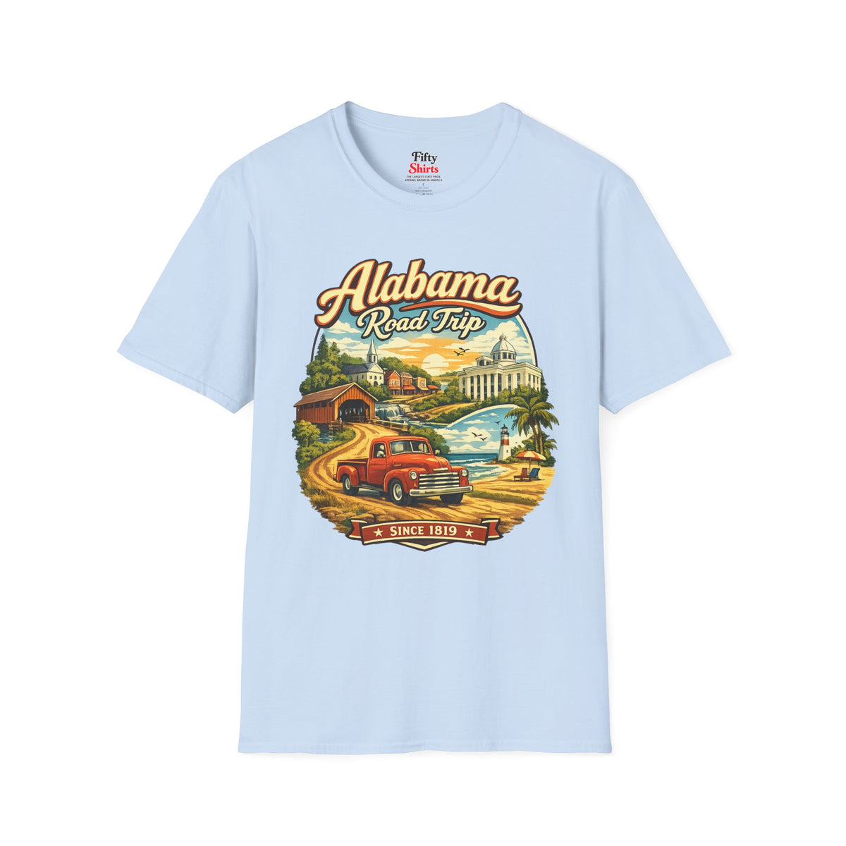 Alabama Road Trip Unisex Softstyle T Shirt State Pride Graphic Tee Collections FS03