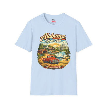 Alabama Road Trip Unisex Softstyle T Shirt State Pride Graphic Tee Collections FS03
