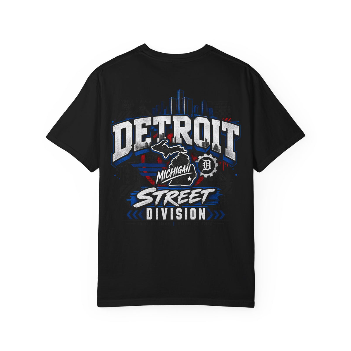 Michigan Detroit Street Division Unisex Comfort Color 1717 Streetwear Graphic Tee