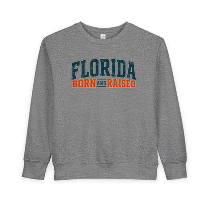 Florida Born and Raised Coastal Vintage Unisex Toddler Sweatshirt