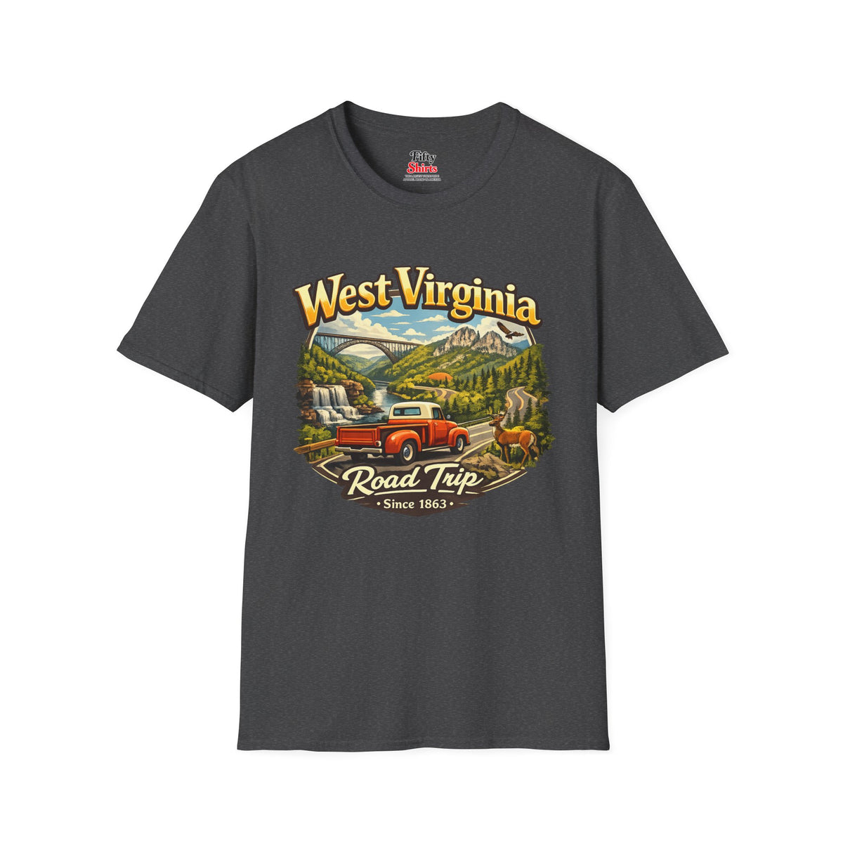West Virginia Road Trip Unisex Softstyle T Shirt State Pride Graphic Tee Collections FS03