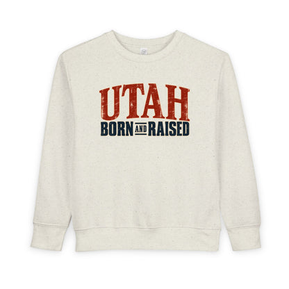 Utah Born and Raised Premium Heritage Unisex Toddler Sweatshirt