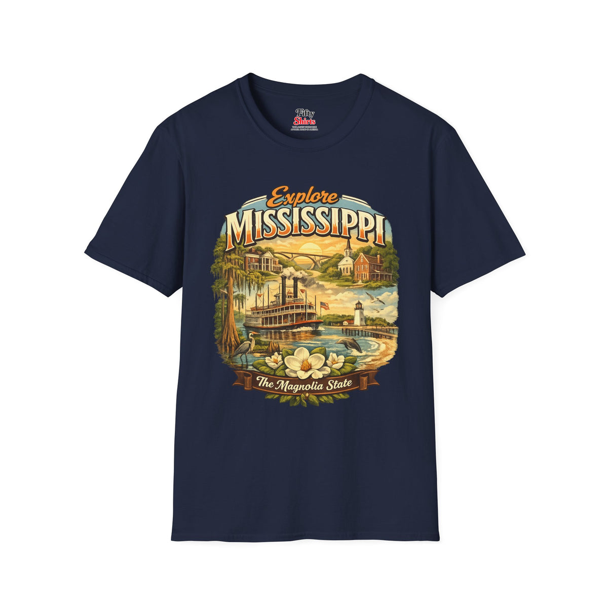 Explore Mississippi Unisex Softstyle T Shirt State Pride Graphic Tee Collections FS03