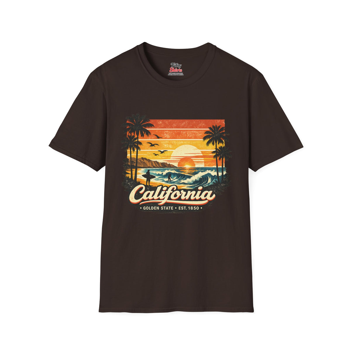 California Sunset Design Unisex Softstyle T Shirt State Pride Graphic Tee Collections FS03