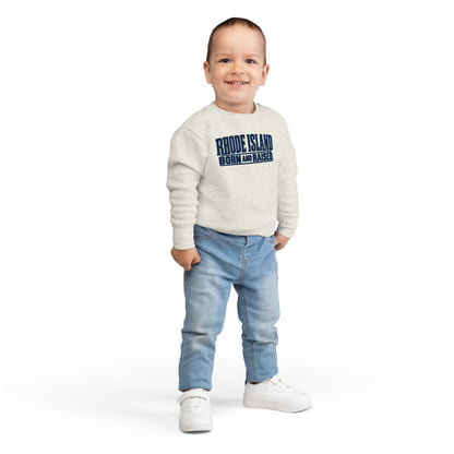 Rhode Island Born and Raised Minimal New England Heritage Unisex Toddler Sweatshirt