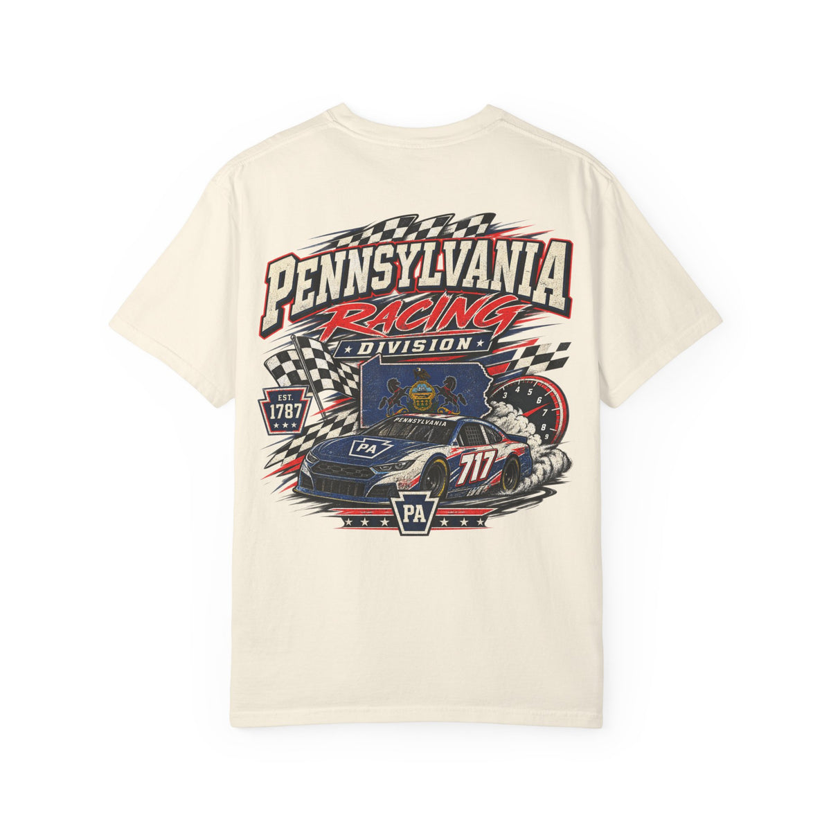 Pennsylvania Racing Division Unisex Comfort Color 1717 Streetwear Graphic Tee