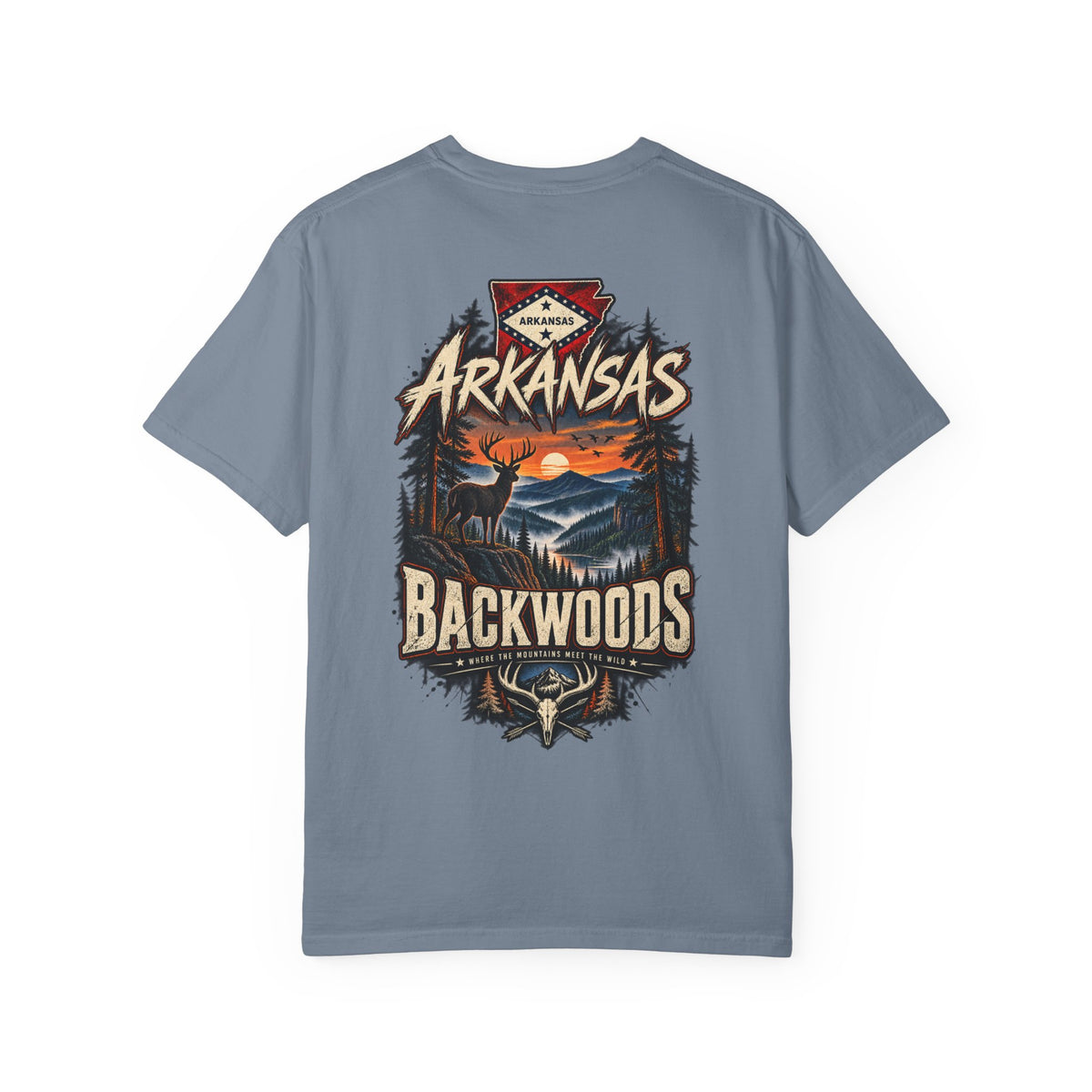 Arkansas Backwoods Unisex Comfort Color 1717 Streetwear Graphic Tee