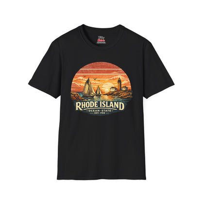 Rhode Island Coastal Sunset Unisex Softstyle T Shirt State Pride Graphic Tee Collections FS03