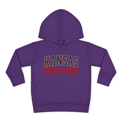 Kansas Born and Raised Small-Town Americana Unisex Toddler Pullover Fleece Hoodie