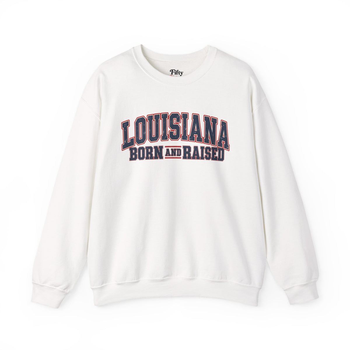 Louisiana Born and Raised Vintage Americana Unisex Sweatshirt Graphic