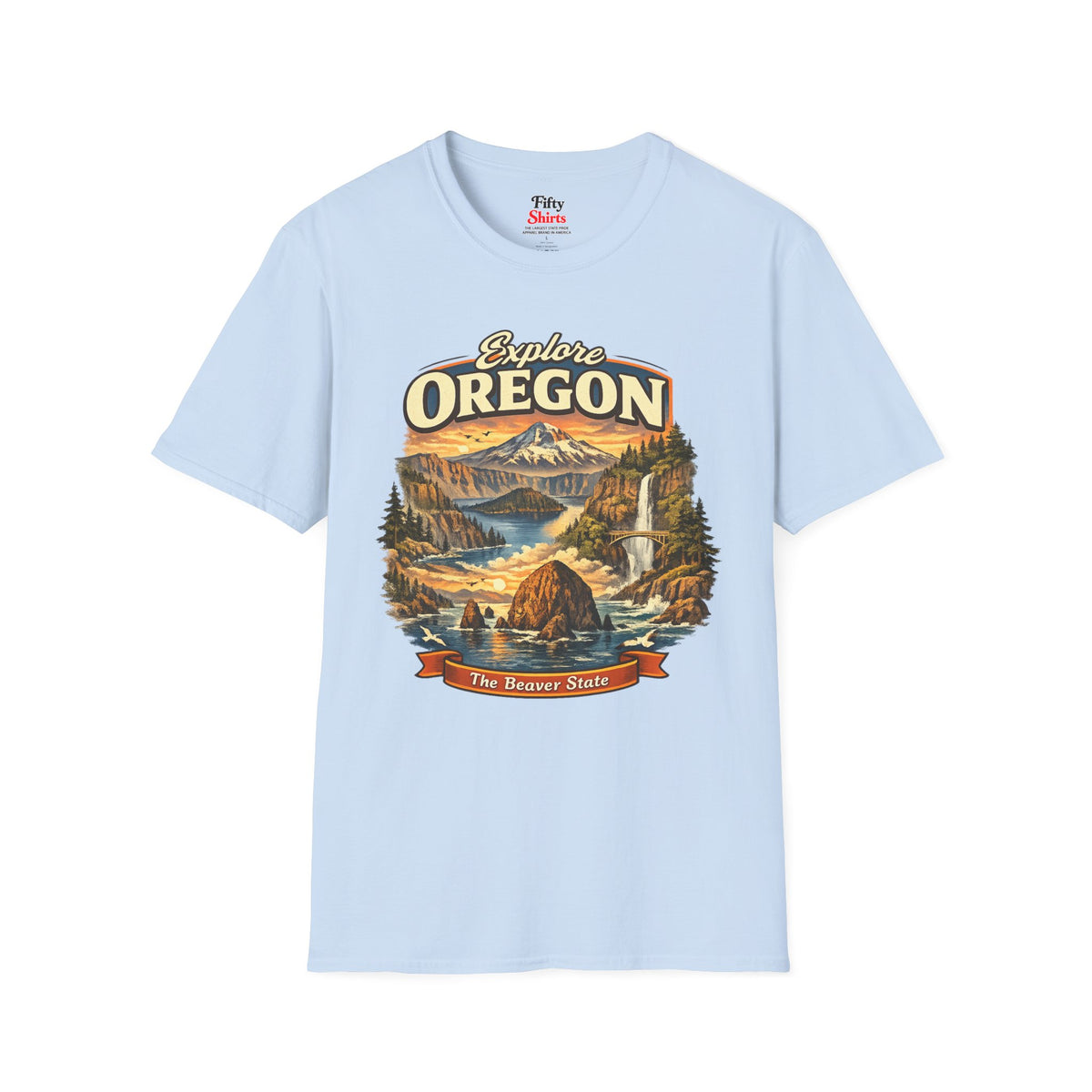 Explore Oregon Unisex Softstyle T Shirt State Pride Graphic Tee Collections FS03