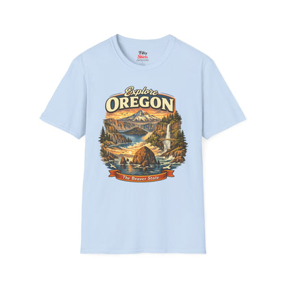 Explore Oregon Unisex Softstyle T Shirt State Pride Graphic Tee Collections FS03