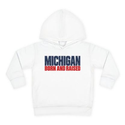 Michigan Born and Raised Modern Streetwear Unisex Toddler Pullover Fleece Hoodie