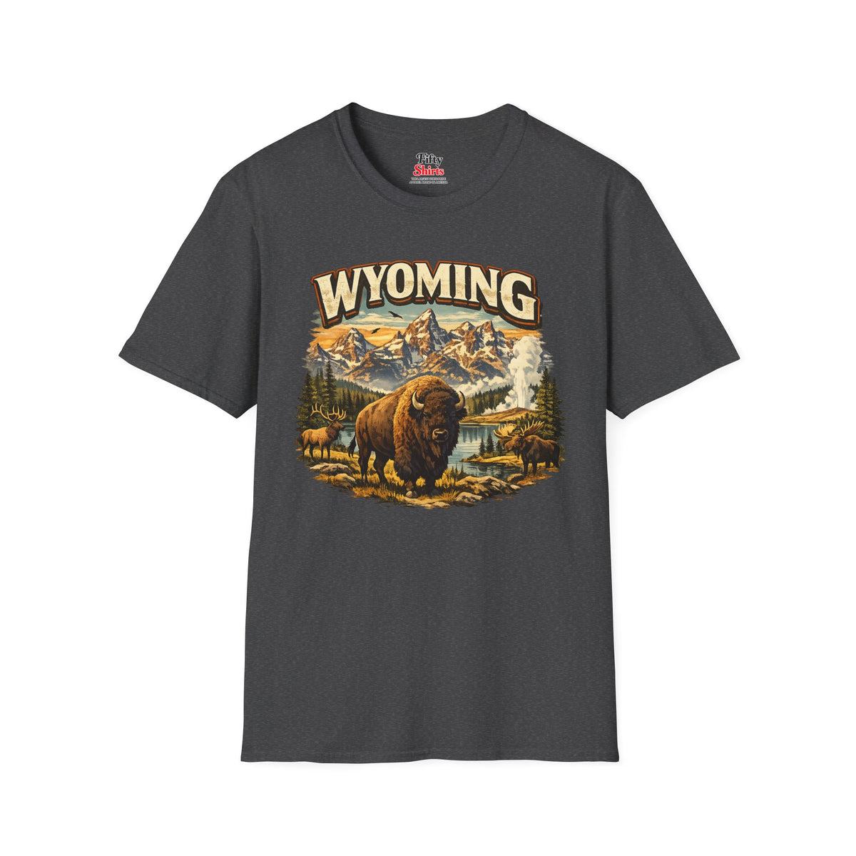 Wyoming Wilderness Unisex Softstyle T Shirt State Pride Graphic Tee Collections FS03