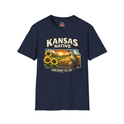 Kansas Native Unisex Softstyle T Shirt State Pride Graphic Tee Collections FS03