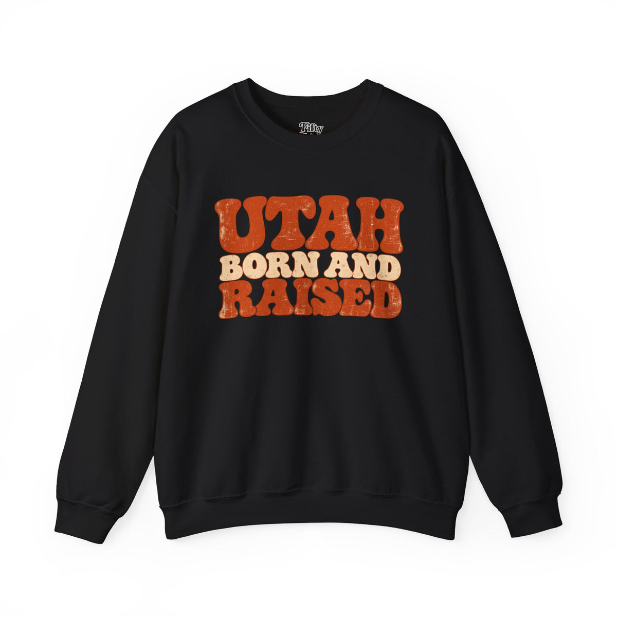 Utah Born and Raised Retro 1970s Unisex Sweatshirt Graphic