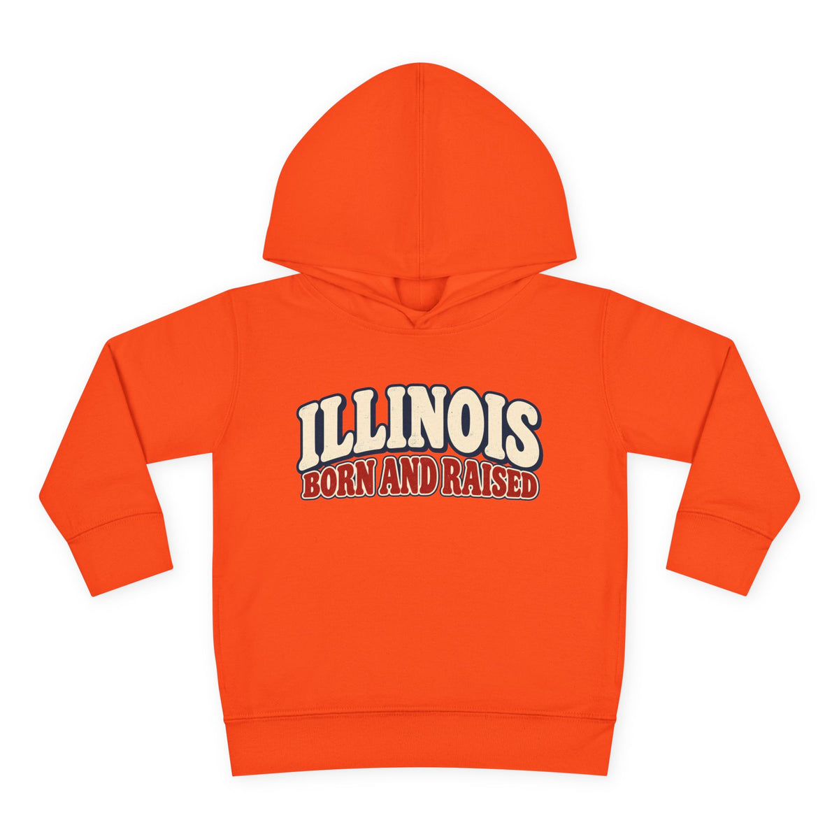Illinois Born and Raised Retro 1970s Unisex Toddler Pullover Fleece Hoodie